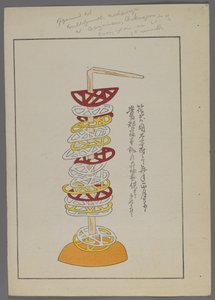 Japanese Toys, Pierced Geometric Discs on Stick by Shimizu Seifu